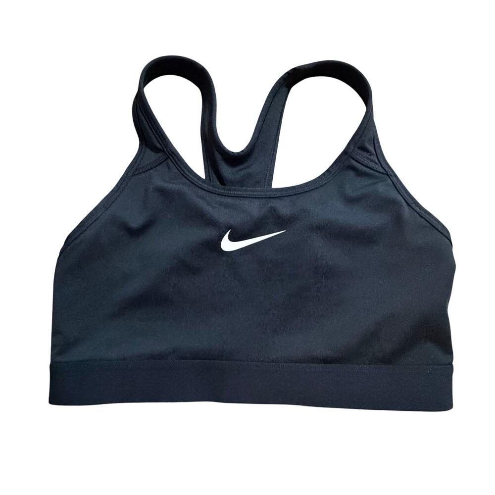 Nike black sports bra no pads sz S workout gym fitness supportive
